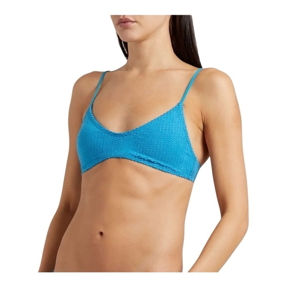 Vix Paula Hermanny Luli Laser-cut Bikini Top in Blue NWT